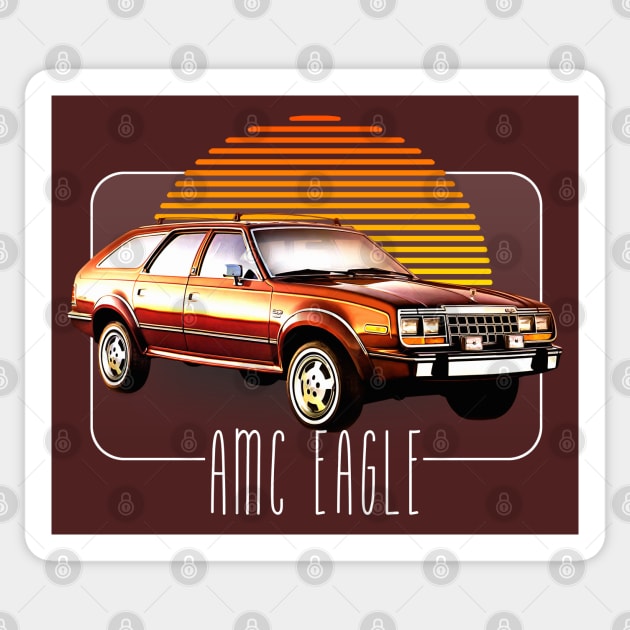 AMC Eagle // Retro Classic Car Lover Design Sticker by DankFutura